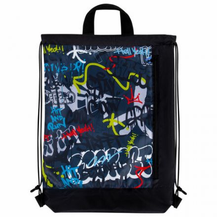 Мешок для обуви ЮНЛАНДИЯ с ручками, боковой карман на молнии, 46х36 см, "Graffiti", 272408 Мешок для обуви ЮНЛАНДИЯ с ручками, боковой карман на молнии, 46х36 см, "Graffiti", 272408