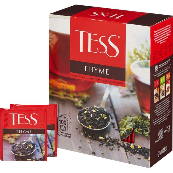 Чай черный TESS Thyme с чабрецом и цедрой лимона 100 пак/уп