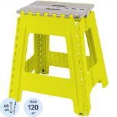 Стремянка -табурет пластик большая складная Color-X серо-желтая