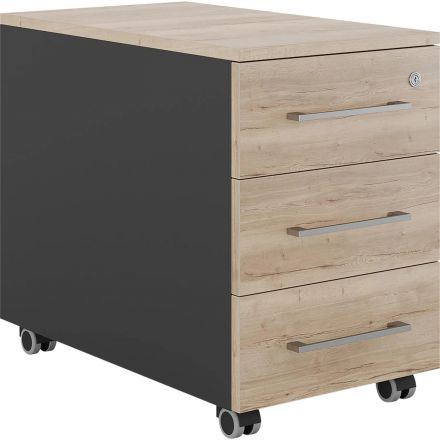 Тумба Kobor мобильная TМ3-40/50 400×500×625 Черный муар/Дуб натуральный