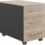 Тумба Kobor мобильная TМ3-40/50 400×500×625 Черный муар/Дуб натуральный