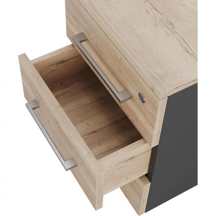 Тумба Kobor мобильная TМ3-40/50 400×500×625 Черный муар/Дуб натуральный