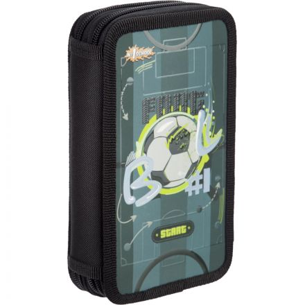 Пенал №1School Football 2 отд., ламинат, выборочный лак, 190x110 мм, ПКК 11