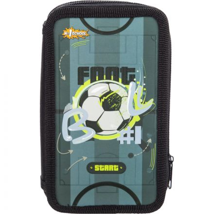 Пенал №1School Football 2 отд., ламинат, выборочный лак, 190x110 мм, ПКК 11