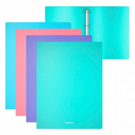 Папка на 4 кольцах ERICH KRAUSE "Diagonal Pastel", 24 мм, до 150 листов, ассорти, 0,6 мм, 49978 Папка на 4 кольцах ERICH KRAUSE "Diagonal Pastel", 24 мм, до 150 листов, ассорти, 0,6 мм, 49978