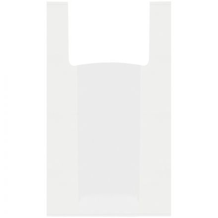 Пакет-майка OfficeClean, ПНД, 28+14*50см, 12мкм, белый