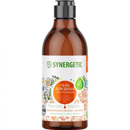 Гель для душа SYNERGETIC карамельное яблоко и ваниль натуральный 380мл Гель для душа SYNERGETIC карамельное яблоко и ваниль натуральный 380мл