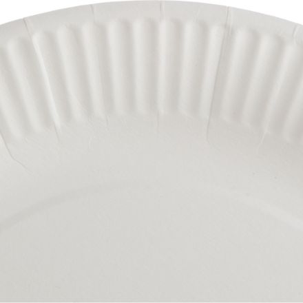 Тарелка одноразовая бум. 23см круглая, белая, 250г/м2, 50шт/уп