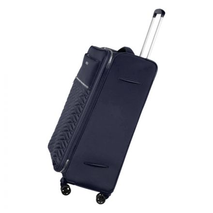 Чемодан Р2007 (3-ой) Navi синий (28) тканевый облегченный большой Чемодан Р2007 (3-ой) Navi синий (28) тканевый облегченный большой