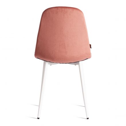 Стул BREEZE (mod. JSC-58) Велюр/металл , 44 х 53 х 86 см, Coral (коралловый) HLR44 / белый