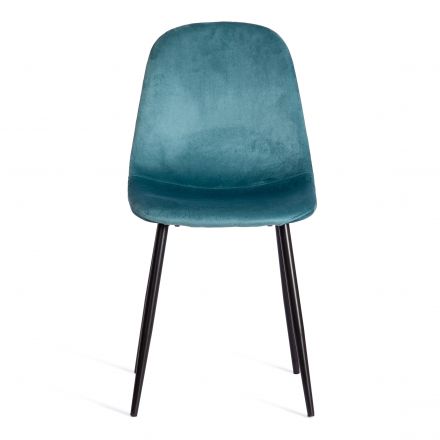Стул Tetchair BREEZE (mod. 4724) вельвет/металл, 44 х 53 х 87 см, Light pale green (тёмно-бирюзовый ) HLR60 / черный