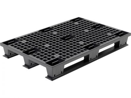 Паллет 1200х800х160 перфорированный, на полозьях цв. чёрный Паллет 1200х800х160 перфорированный, на полозьях цв. чёрный