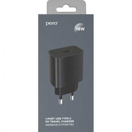 Зарядное устройство сетевое PERO TC03 PD 18W черный Зарядное устройство сетевое PERO TC03 PD 18W черный