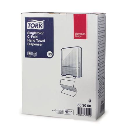 Диспенсер для полотенец TORK (Система H3) Elevation, V-сложения, белый, 553000 Диспенсер для полотенец TORK (Система H3) Elevation, V-сложения, белый, 553000