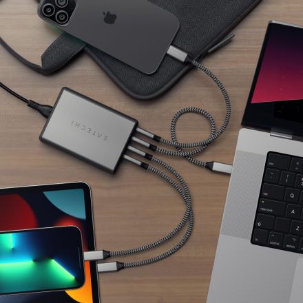 Зарядное устройство Satechi 165W USB-C 4-Port PD GaN,сетевое, серый космос
