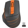 Мышь компьютерная A4 Fstyler FG30, беспроводная, 2000dpi, серый/оранжевый