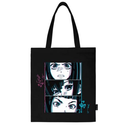 Сумка шоппер BRAUBERG PREMIUM, канвас, 40х35 см, на кнопке, карман, черный, "Anime face", 271903 Сумка шоппер BRAUBERG PREMIUM, канвас, 40х35 см, на кнопке, карман, черный, "Anime face", 271903