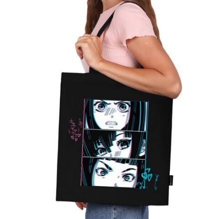 Сумка шоппер BRAUBERG PREMIUM, канвас, 40х35 см, на кнопке, карман, черный, "Anime face", 271903 Сумка шоппер BRAUBERG PREMIUM, канвас, 40х35 см, на кнопке, карман, черный, "Anime face", 271903
