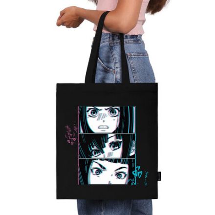 Сумка шоппер BRAUBERG PREMIUM, канвас, 40х35 см, на кнопке, карман, черный, "Anime face", 271903 Сумка шоппер BRAUBERG PREMIUM, канвас, 40х35 см, на кнопке, карман, черный, "Anime face", 271903