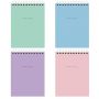 Блокнот МАЛЫЙ ФОРМАТ А6 108х145 мм, 40 л., гребень, картон, клетка, BRAUBERG "Minimal Pastel", 116429
