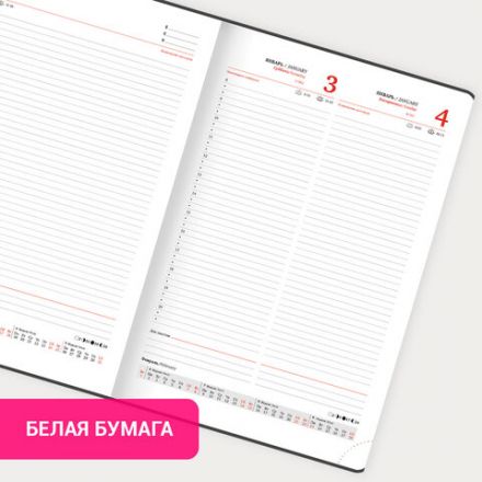 Ежедневник датированный 2026 БОЛЬШОЙ ФОРМАТ 210х297 мм, А4, BRAUBERG "Favorite", под кожу, бордо, 117240