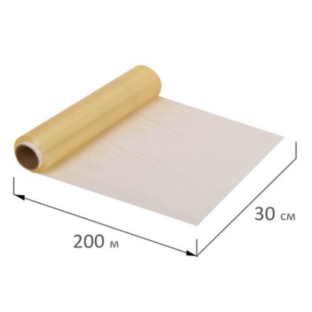 Пленка пищевая ПВХ, 30 см х 200 м, ДЫШАЩАЯ, толщина 7 мкм, сырье из Южной Кореи, 607604 Пленка пищевая ПВХ, 30 см х 200 м, ДЫШАЩАЯ, толщина 7 мкм, сырье из Южной Кореи, 607604