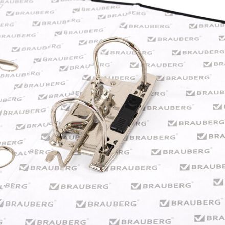 Папка-регистратор, покрытие пластик, 50 мм, ПРОЧНАЯ, с уголком, BRAUBERG, черная, 226589