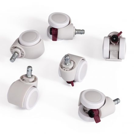 Набор серых роликов ПУ с отключ. блокировкой, 6 штук, D11 полиуретан Набор серых роликов ПУ с отключ. блокировкой, 6 штук, D11 полиуретан