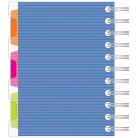 Бизнес-тетрадь 140л,кл,А6,SPIRAL BOOKСиний,евроспир,обл.пласт,раздел.84113