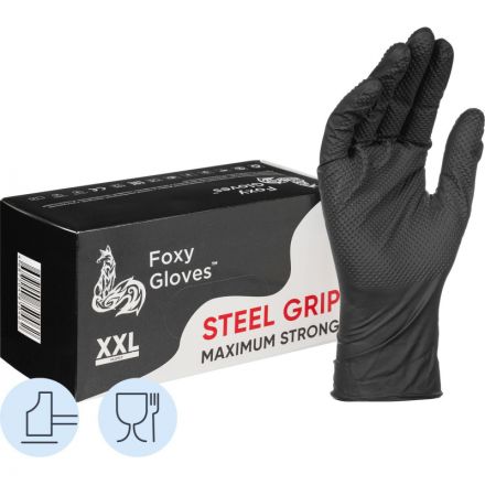 Перчатки одноразовые нитрил Steel Grip цв.черный (50 пар/уп)р.XXL,ПС Перчатки одноразовые нитрил Steel Grip цв.черный (50 пар/уп)р.XXL,ПС