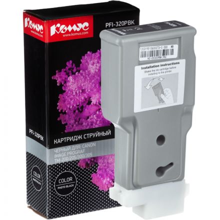 Картридж струйный Комус PFI-320BK (2890C001) чер. для TM-200/205/300/305 Картридж струйный Комус PFI-320BK (2890C001) чер. для TM-200/205/300/305