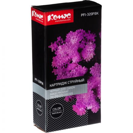 Картридж струйный Комус PFI-320BK (2890C001) чер. для TM-200/205/300/305 Картридж струйный Комус PFI-320BK (2890C001) чер. для TM-200/205/300/305