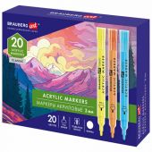 Маркеры акриловые для рисования и хобби, 20 ярких цветов, линия 3 мм, BRAUBERG ART CLASSIC, 152526 Маркеры акриловые для рисования и хобби, 20 ярких цветов, линия 3 мм, BRAUBERG ART CLASSIC, 152526