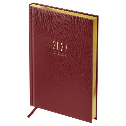 Ежедневник датированный 2027г., А4, 176л., твердый переплет, кожзам, BG "Dallas. Brown", коричневый, фольгированный срез