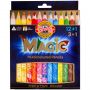 Карандаши с многоцветным грифелем Koh-I-Noor "Magic", 12цв.+ карандаш-блендер, утолщенные, заточен., картон, европодвес (ПОД ЗАКАЗ)