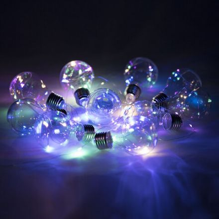 Электрогирлянда-нить комнатная "Лампочки", 3 м, 100 LED, мультицветная, 220 V, контроллер, ЗОЛОТАЯ СКАЗКА, 592473