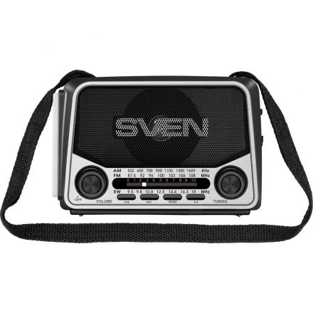 Радиоприемник Sven SRP-150, серый, BT/FM/AM/SW/USB/microSD, фонарь, аккум