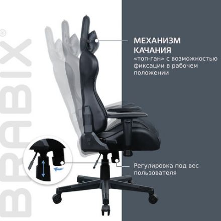 Кресло компьютерное BRABIX "GT Carbon GM-115", две подушки, экокожа, черное, 531932 Кресло компьютерное BRABIX "GT Carbon GM-115", две подушки, экокожа, черное, 531932