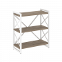 Loft Стеллаж на регулируемых опорах-3 полки VR.L-MST.O-3.8 Тиквуд тёмный/Белый металл 800*400*910