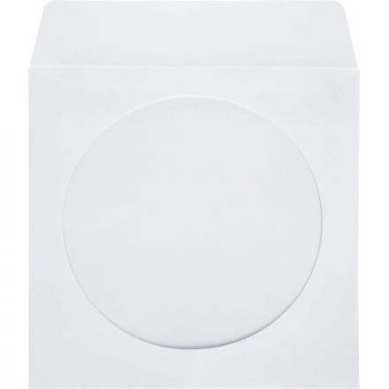Конверт для CD Packpost 125x125 мм 90 г/кв.м белый декстрин с круглым окном (25 штук в упаковке)