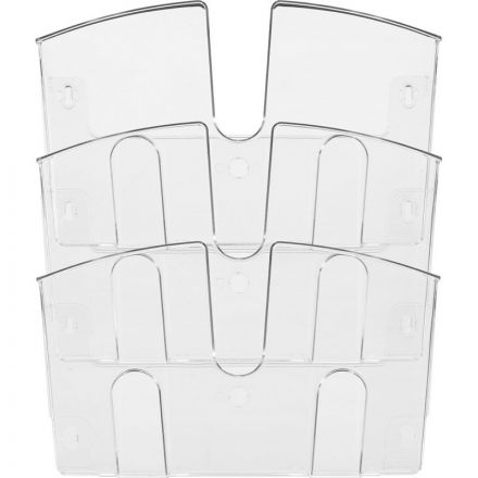 Лоток настенный Attache 3 отделения А4 горизонтальные прозрачный Лоток настенный Attache 3 отделения А4 горизонтальные прозрачный