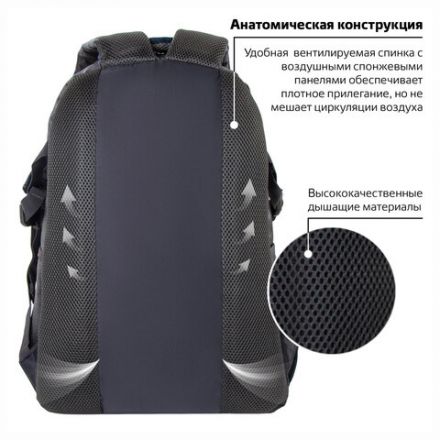 Рюкзак BRAUBERG URBAN универсальный, 2 отделения, "MainStream 2", серо-синий, 45х32х19 см, 224446 Рюкзак BRAUBERG URBAN универсальный, 2 отделения, "MainStream 2", серо-синий, 45х32х19 см, 224446