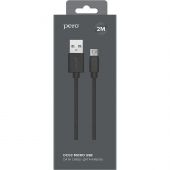 Кабель PERO, DC-03, micro-USB, 2.5А, 2м, Fast charge, черный Кабель PERO, DC-03, micro-USB, 2.5А, 2м, Fast charge, черный