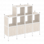 Loft Прямой стеллаж наборный VR.L-16 Денвер светлый/Белый металл 1694*446*1458