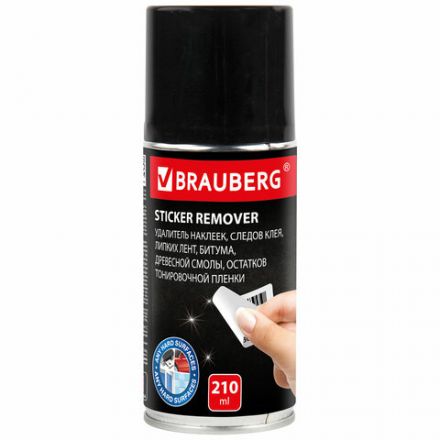 Антискотч-спрей для удаления этикеток, следов клея, липких лент, битума BRAUBERG SUPER, 210 мл, 608434 Антискотч-спрей для удаления этикеток, следов клея, липких лент, битума BRAUBERG SUPER, 210 мл, 608434