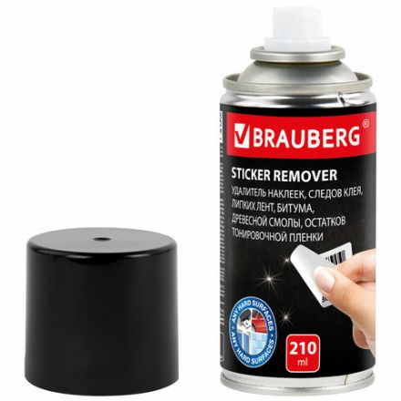 Антискотч-спрей для удаления этикеток, следов клея, липких лент, битума BRAUBERG SUPER, 210 мл, 608434 Антискотч-спрей для удаления этикеток, следов клея, липких лент, битума BRAUBERG SUPER, 210 мл, 608434