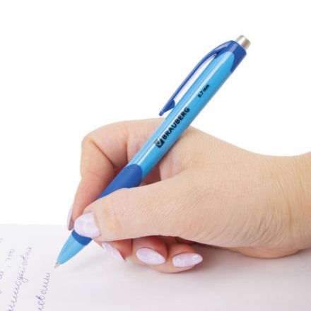 Ручка шариковая автоматическая с грипом BRAUBERG "Juicy", СИНЯЯ, корпус ассорти, узел 0,7 мм, линия письма 0,35 мм, 141546 Ручка шариковая автоматическая с грипом BRAUBERG "Juicy", СИНЯЯ, корпус ассорти, узел 0,7 мм, линия письма 0,35 мм, 141546