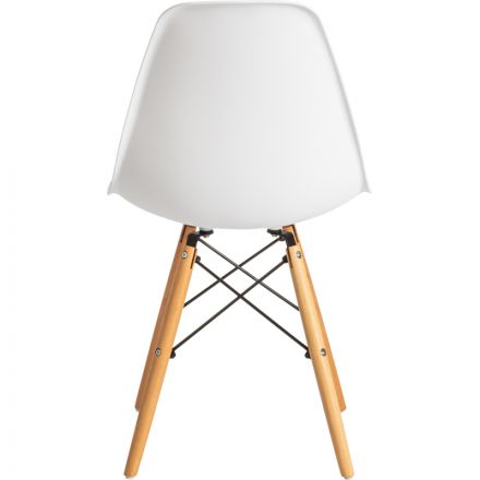 Стул CINDY (EAMES) (mod. 1801) / 1шт в уп, дерево бук/мет/сид плас, белый