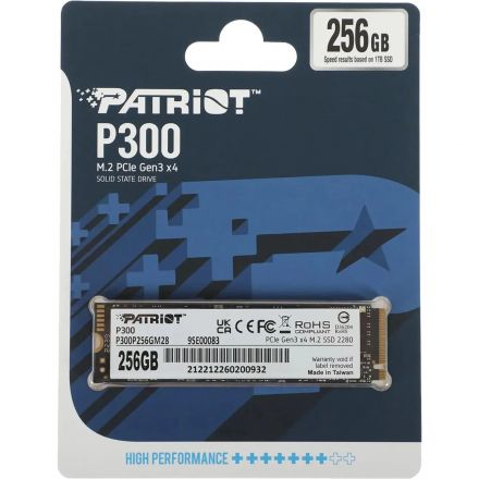 SSD накопитель Patriot M.2 2280 256Gb P300 PCI-E 3.0 x4(P300P256GM28)