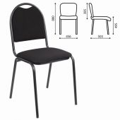 Стул для посетителей РС00Л, черный каркас, ткань черная Стул для посетителей РС00Л, черный каркас, ткань черная